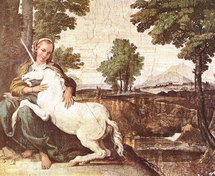 Domenico Zampieri A Virgin with a Unicorn, oil painting picture